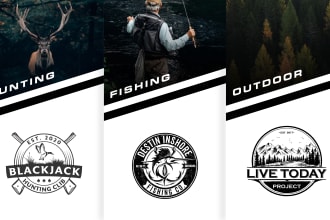 design hunting fishing outdoor and adventure logo