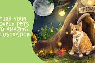 turn cat picture to amazing illustration