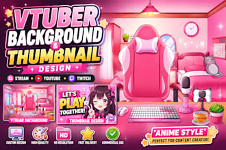 create vtuber background and anime social media thumbnail