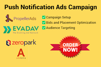 setup propellerads, evadav, zeropark, push notification ads