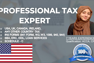 prepare USA tax returns, erc, sba, eidl services