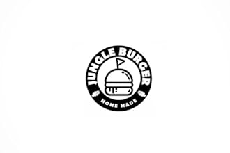 design genuine legend catchy jungle burger logo