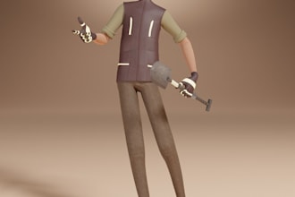 model 3d cartoon characters with textures