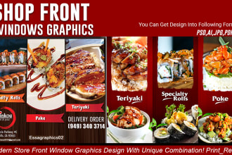 design creative shopfront or storefront window graphics