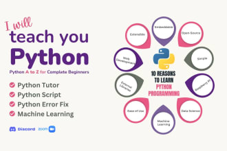 be your python tutor, create python script and fix error