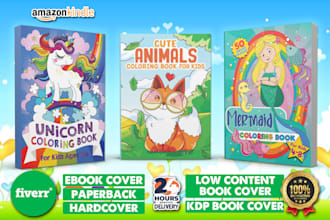 design amazon KDP book cover, children coloring book cover