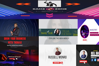 do youtube channel art, fb cover or any social media banner design