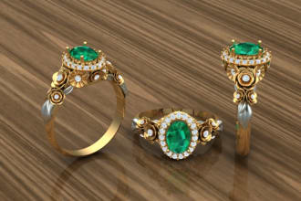 professionally create  3d jewelry design  and HD rendering