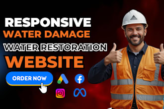 build water damage, water restoration website, water damage leads, landing page