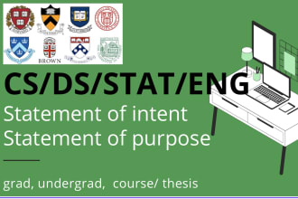 improve your cs, ds, stat, apsc personal intent statement