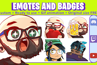 create custom twitch emotes, youtube, discord and sub badges