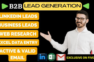 provide targeted b2b lead , linkedin research, email list, data entry