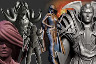 sculpt a 3d model character or product for printing stl