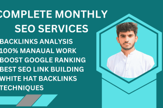 do complete monthly SEO service with white hat backlinks techniques