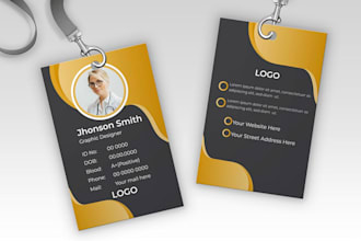 design professional id card, badge, name card, lanyard