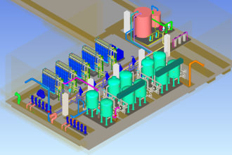 do 3d and 2d model using plant 3d, autocad, cadworx