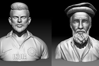sculpt any face and bust model for 3d printing