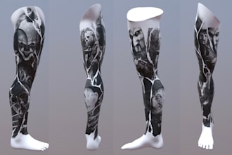 create a leg sleeve tattoo design for you
