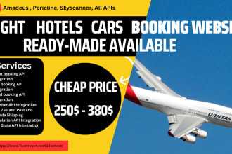 create flight hotel booking website and API integration