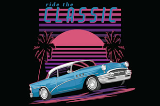 create awesome car vector for your t shirt