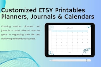 design hyperlinked digital planner, journals and printables for etsy listings