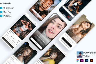 create mobile app UI UX design, web UI UX design or website UI