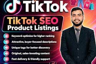 create tiktok SEO product listings and optimize