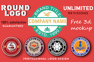 design badge, patch, sticker, circular round logo or any round log o design