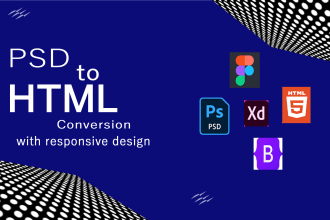 convert PSD to HTML responsive website design