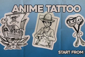 design custom anime tattoo as you want fast