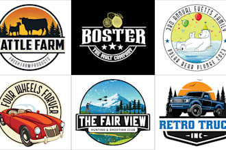 premium retro, vintage or hipster business logo design