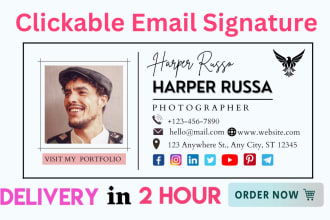 design clickable html email signature with all social media links