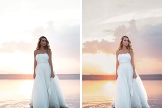 do premium color correction and retouching of your wedding photos
