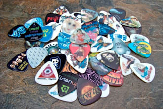 print whatever you like on 10 guitar picks