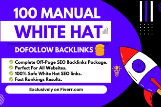 100 SEO backlinks manual link building white hat service for google top rankings