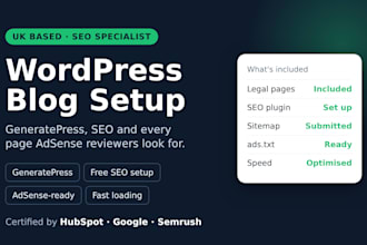 build a wordpress blog with generatepress ready for adsense