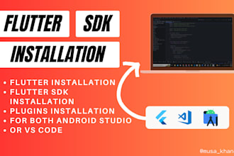 setup or install  flutter sdk with android studio and vs code
