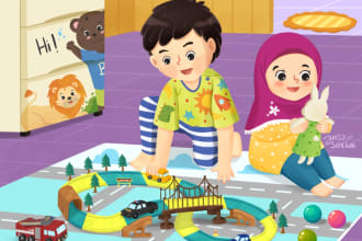 create amazing children picture book illustration