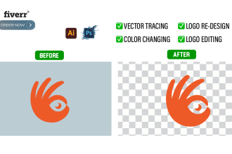 do vector tracing, color change, logo redesign, edit, fixing, replacement bg
