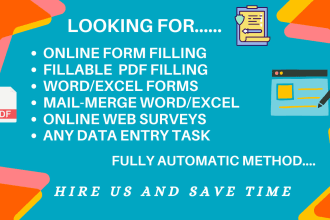 do word mail merge, fillable pdf, and form filling jobs