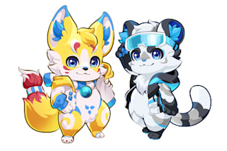 draw any animal or furry character in chibi style