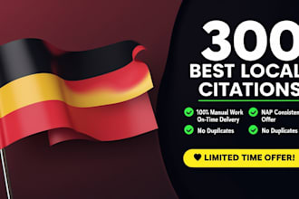 do 300 german local citations for SEO business directories and local listing