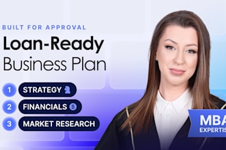 write a business and financial plan for bank or sba loan approval
