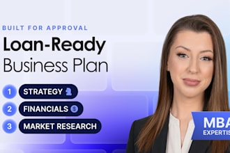 write a business and financial plan for bank or sba loan approval
