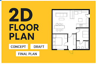 convert PDF, images in 2d floor plan and house layout design