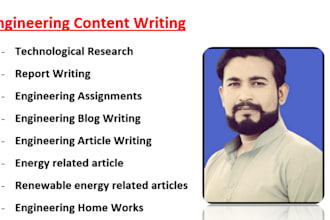 write engineering content, articles, blogs, report