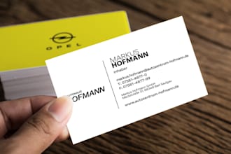 design professional business cards and matching stationery