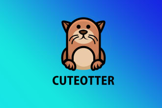 design eye catchy cute otter cartoon logo in express delivery