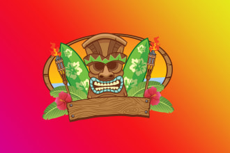 make an amazing tiki mask logo design in one day