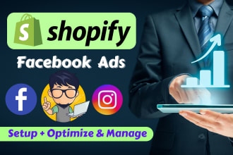 setup and manage your shopify facebook ads and instagram ads campaign